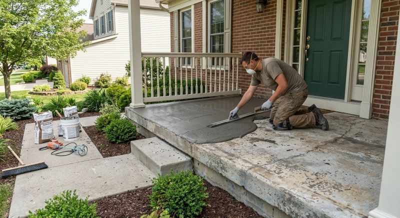 Concrete Porch Resurfacing in Des Moines, IA