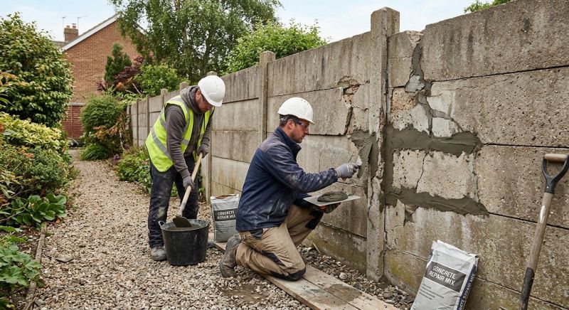Concrete Fence Repair in West Des Moines, IA