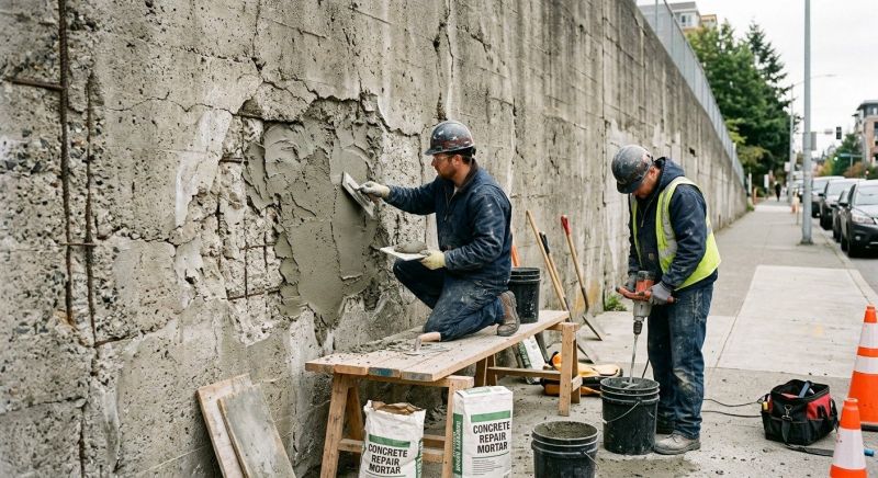Concrete Retaining Wall Repair in Corpus Christi, TX