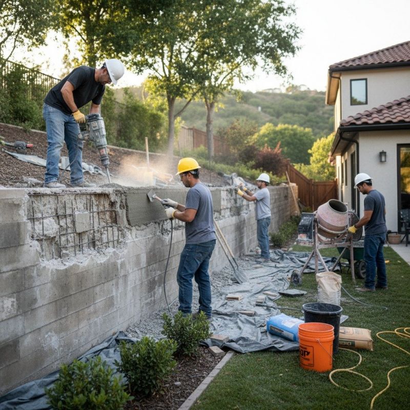 Concrete Retaining Wall Repair in Corpus Christi, TX