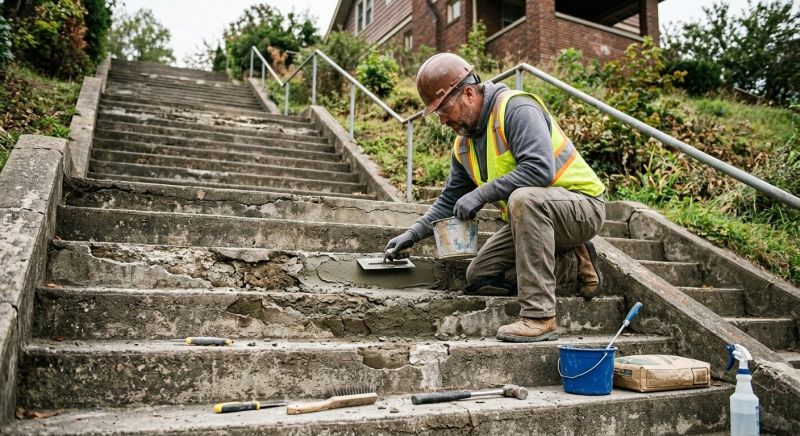 Concrete Stairs Repair in West Des Moines, IA