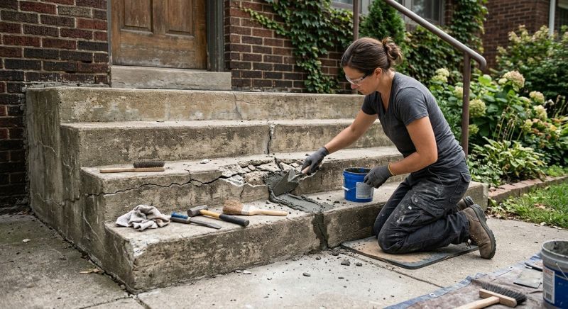 Cracked Stairs Repair in West Des Moines, IA